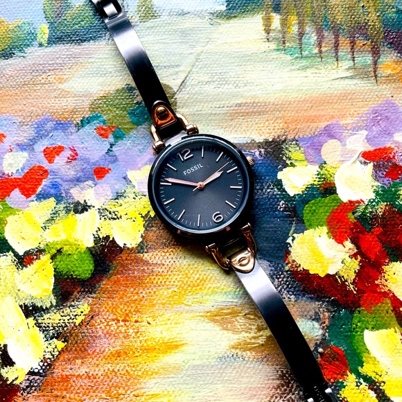 Fossil Georgia Smoke Grey SS Wrist Watch - Picture 2 of 6